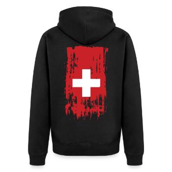 Suisse Suisse Suisse - Veste à capuche bio Premium Unisexe - noir - Dos - Nico (187cm)
