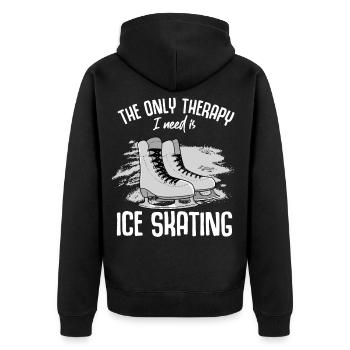 eiskunstlauf - Unisex Premium Bio Zip Hoodie - Schwarz - Hinten - Nico (187cm)