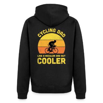 Vintage retro Cycling Bicycle Dad Fathers Day Gift - Unisex Premium Organic Zip Hoodie - black - Back - Nico (187cm)
