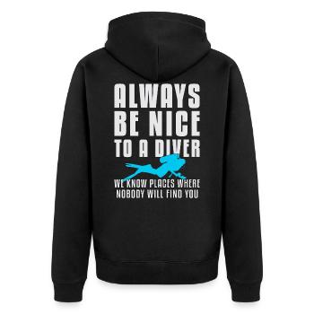 Plongée Plongée Plongeur Mer Eau Idée cadeau - Veste à capuche bio Premium Unisexe - noir - Dos - Nico (187cm)