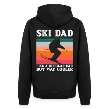 Ski Dad Winter Ski Downhill Snowboarding Fathers D - Unisex Premium Bio Zip Hoodie - Schwarz - Hinten - Nico (187cm)