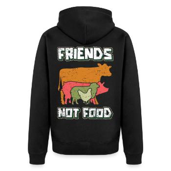 Vegan Veganer Vegan Kochen Veganer - Unisex Premium Bio Zip Hoodie - Schwarz - Hinten - Nico (187cm)