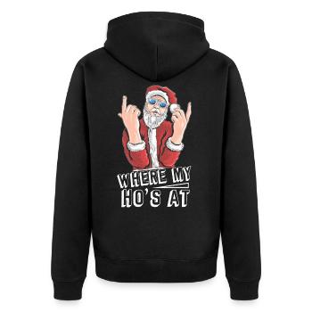 Costume de Père Noël - Père Noël - Veste à capuche bio Premium Unisexe - noir - Dos - Nico (187cm)