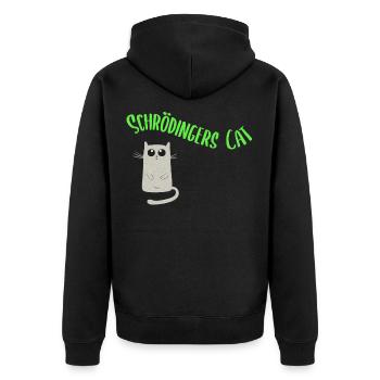 schrödingers cat - Unisex Premium Bio Zip Hoodie - Schwarz - Hinten - Nico (187cm)