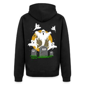Fantômes d'Halloween - Veste à capuche bio Premium Unisexe - noir - Dos - Nico (187cm)