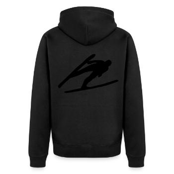 Ski jumping ski flying winter sports ski jumper ski - Unisex Premium Organic Zip Hoodie - black - Back - Nico (187cm)