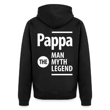 Pappa The Man The Myth The Legend - Unisex Premium Organic Zip Hoodie - black - Back - Nico (187cm)