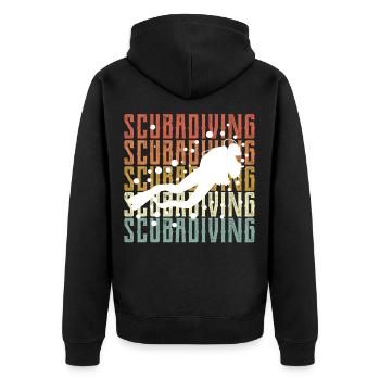Scuba Diving - Unisex Premium Bio Zip Hoodie - Schwarz - Hinten - Nico (187cm)