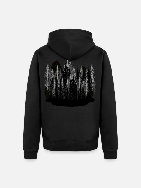 Dark Fantasy, Nature, Spooky, Wilderness, Forest, Carpathians - Unisex Premium Organic Zip Hoodie - black