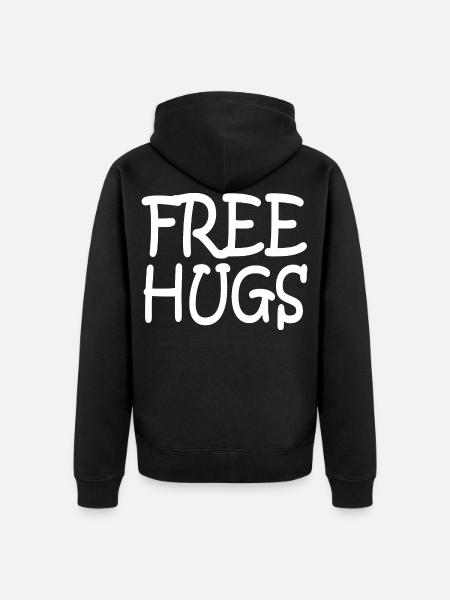 Free hugs - Unisex Premium Organic Zip Hoodie - black