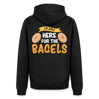 Petit-déjeuner de pâtisserie petit pain cadeau bagel - Veste à capuche bio Premium Unisexe - noir - Dos - Nico (187cm)