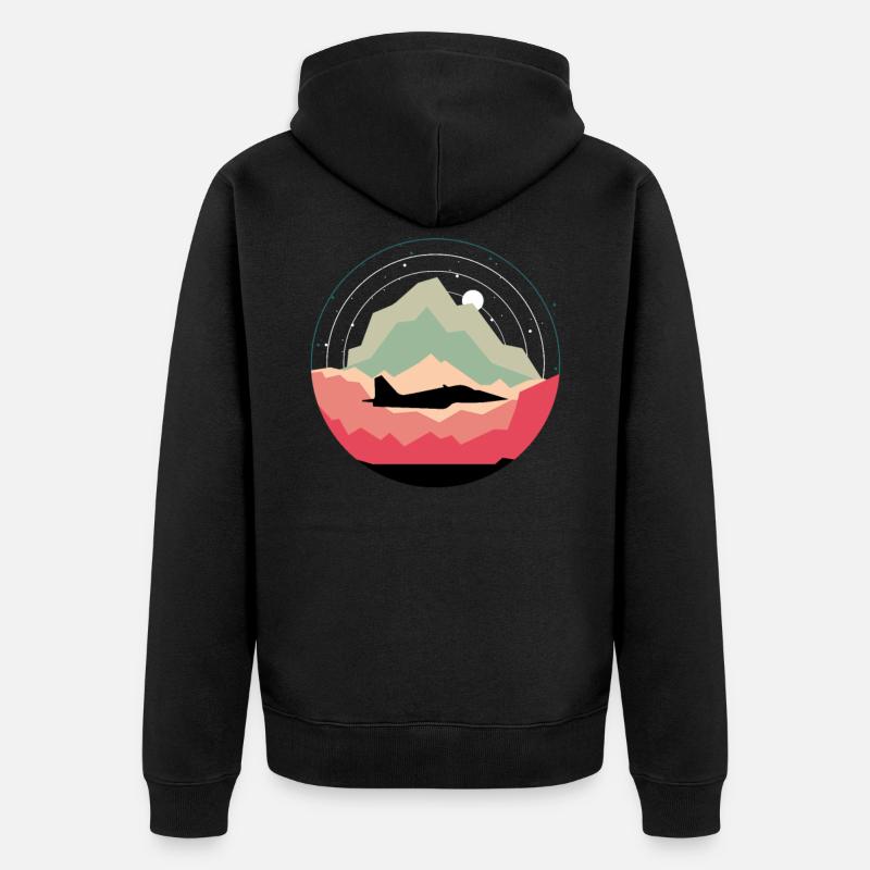 Jet Unique Jet Design - Unisex Premium Bio Zip Hoodie - Schwarz