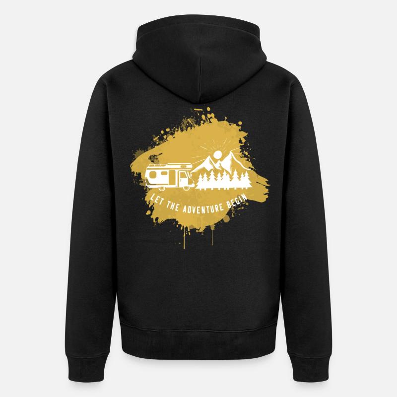 Camper Camping Camping Or - Veste à capuche bio Premium Unisexe - noir