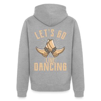 Line dance - Unisex Premium Organic Zip Hoodie - heather grey - Back - Nico (187cm)