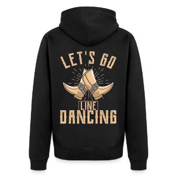 Line dance - Unisex Premium Organic Zip Hoodie - black - Back - Nico (187cm)