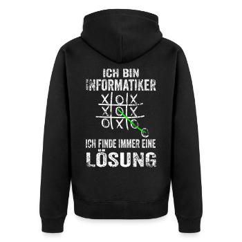 Informatiker Softwareentwickler Informatik Lustige - Unisex Premium Bio Zip Hoodie - Schwarz - Hinten - Nico (187cm)