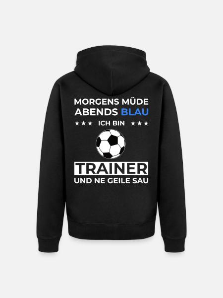 Coach Trainer Geschenkidee Fußballtrainer Fußball - Unisex Premium Bio Zip Hoodie - Schwarz