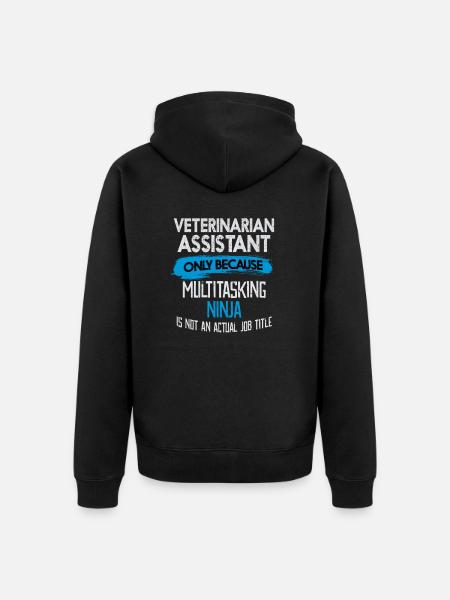 Geschenkidee für Tierarzthelfer Multitasking - Unisex Premium Bio Zip Hoodie - Schwarz