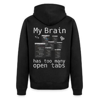 programmer - Unisex Premium Organic Zip Hoodie - black - Back - Nico (187cm)