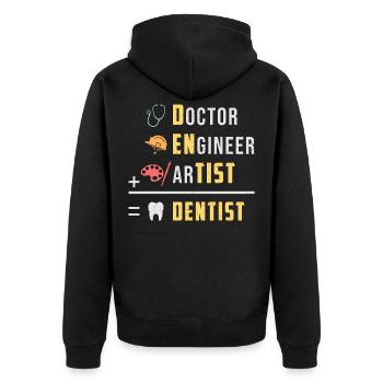 Dentist teeth tooth dentist doctor gift idea - Unisex Premium Organic Zip Hoodie - black - Back - Nico (187cm)