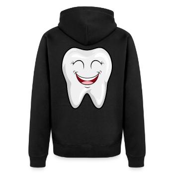 Dentist teeth female dentist tooth doctor gift idea - Unisex Premium Organic Zip Hoodie - black - Back - Nico (187cm)