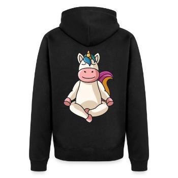 Licorne yoga mandala yoga spirituel dames disant - Veste à capuche bio Premium Unisexe - noir - Dos - Nico (187cm)