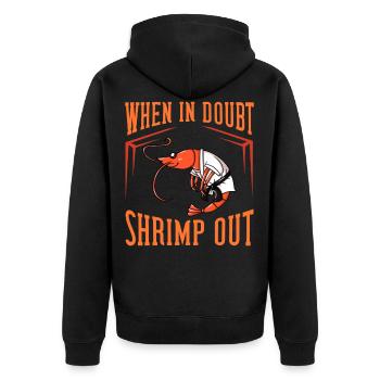 Prawn Shrimp BJJ Jiu Jitsu MMA boxes - Unisex Premium Organic Zip Hoodie - black - Back - Nico (187cm)
