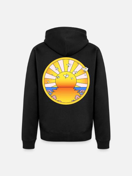 LSD California Orange Sunshine - Chaqueta con capucha prémium ecológica unisex - negro