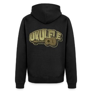 Ukulélé Hawaii - Veste à capuche bio Premium Unisexe - noir - Dos - Nico (187cm)