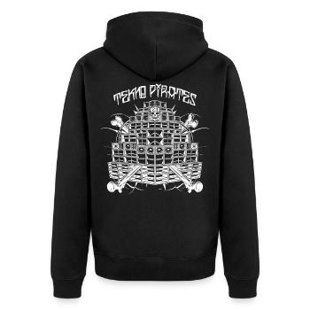 Free Tekno Pirates Sound System Logo - Veste à capuche bio Premium Unisexe - noir - Dos - Nico (187cm)