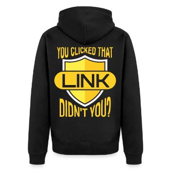 Cybersicherheit Hacker Cyberangriff Anonymous - Unisex Premium Bio Zip Hoodie - Schwarz - Hinten - Nico (187cm)