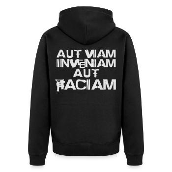 Aut viam inveniam aut faciam | Hannibal - Unisex Premium Organic Zip Hoodie - black - Back - Nico (187cm)