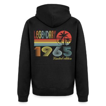 Légendaire depuis 1965 - 55e anniversaire - Veste à capuche bio Premium Unisexe - noir - Dos - Nico (187cm)