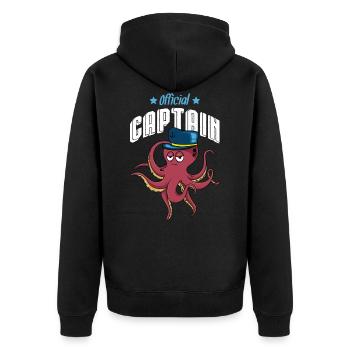 Oktopus Krake Kapitän comic - Unisex Premium Bio Zip Hoodie - Schwarz - Hinten - Nico (187cm)