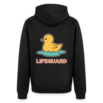Bademeister Lifeguard Poolboy Rettungsschwimmer - Unisex Premium Bio Zip Hoodie - Schwarz - Hinten - Nico (187cm)