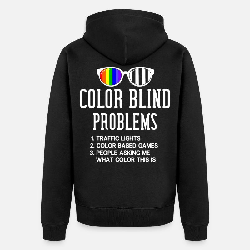 Lunettes de daltonisme daltonisme - Veste à capuche bio Premium Unisexe - noir
