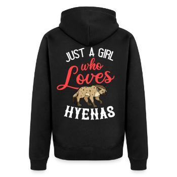 Hyena asia africa hyenas hyena hyena spotted hyena - Unisex Premium Organic Zip Hoodie - black - Back - Nico (187cm)