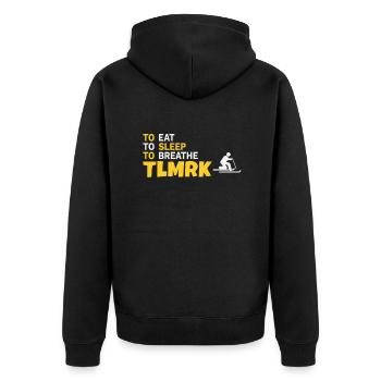 Telemark Free Heel TLMRK Ski Telebrand Gift - Unisex Premium Organic Zip Hoodie - black - Back - Nico (187cm)