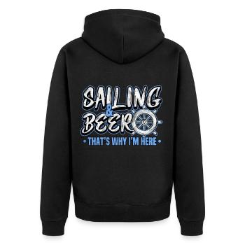 sailing - Unisex Premium Organic Zip Hoodie - black - Back - Nico (187cm)