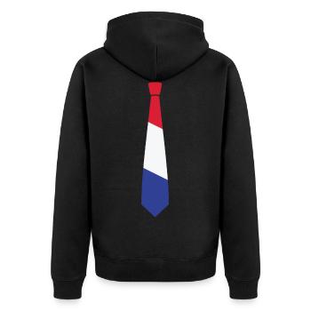 Cravate Élégante France - Veste à capuche bio Premium Unisexe - noir - Dos - Nico (187cm)