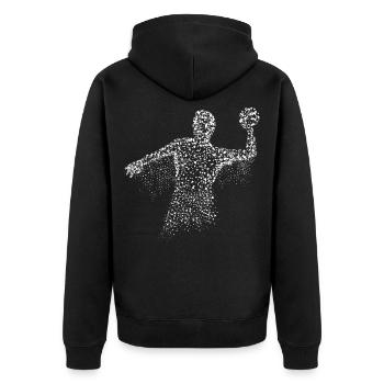 Handball cool rain drop motif - Unisex Premium Organic Zip Hoodie - black - Back - Nico (187cm)