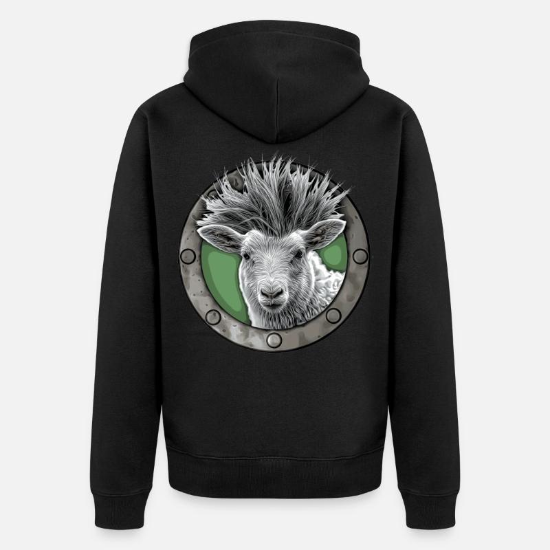 Punkschaf - Unisex Premium Bio Zip Hoodie - Schwarz