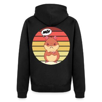 Hamster Nö Sunset Nein Lustiger Spruch Geschenk - Unisex Premium Bio Zip Hoodie - Schwarz - Hinten - Nico (187cm)
