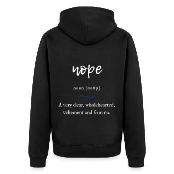 Nope (decided no) Convoluted Edition Black - Unisex Premium Organic Zip Hoodie - black - Back - Nico (187cm)