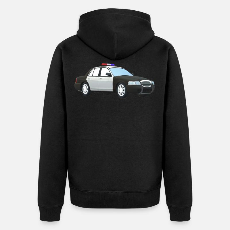 Polizeiauto - Unisex Premium Bio Zip Hoodie - Schwarz