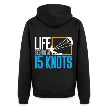 kite kitesurfer kiteboarding kiten kitesurfen - Unisex Premium Bio Zip Hoodie - Schwarz - Hinten - Nico (187cm)