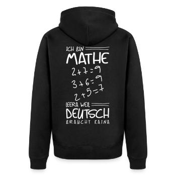 Lustiger Spruch für Mathelehrer - Unisex Premium Bio Zip Hoodie - Schwarz - Hinten - Nico (187cm)