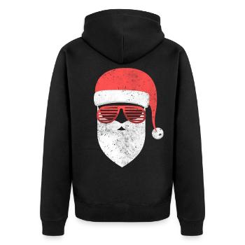 Cooler Weihnachtsmann Weihnachten Geschenkidee - Unisex Premium Bio Zip Hoodie - Schwarz - Hinten - Nico (187cm)