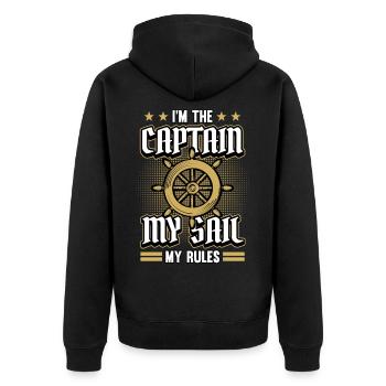 sailing - Unisex Premium Organic Zip Hoodie - black - Back - Nico (187cm)