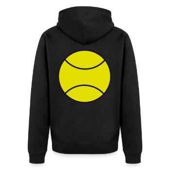 Tennisball Tennisliebhaber Tennisschläger Tennis - Unisex Premium Bio Zip Hoodie - Schwarz - Hinten - Nico (187cm)